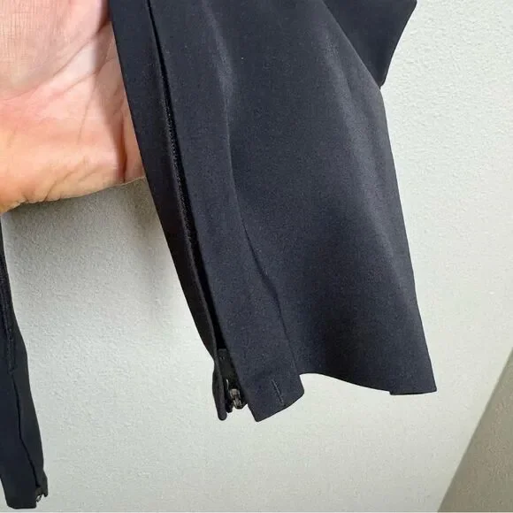The Row Black Pull On Stretch Leggings Ankle Zipper Straight Leg Size Large